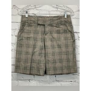Heart Moon Star Shorts Women's Size 2 Multicolor Plaid Bermuda Vacation Academia